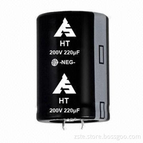New product snap-in aluminum electrolytic capacitor with high voltage, 200V, 220uf, 3,000h